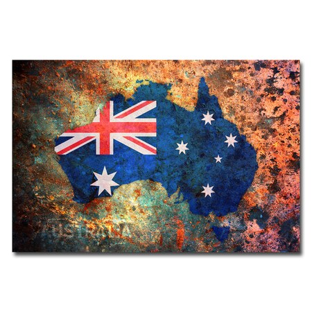 Michael Tompsett 'Australia Flag Map' Canvas Art,16x24